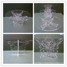 Butterfly Acrylic Wedding Party Cake Display Stand/Acrylic Exhibition Stand